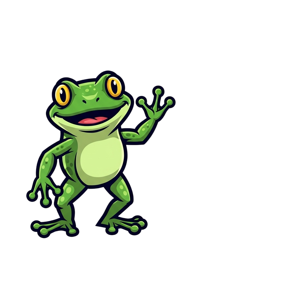 Gracefulcuts friendly frog mascot